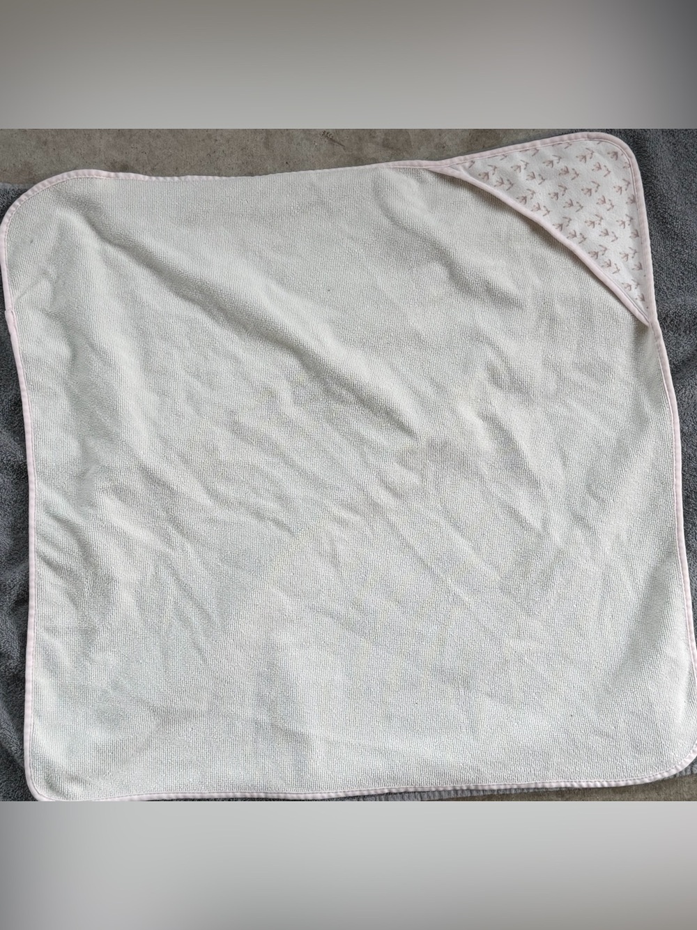 Soft Cream Baby Blanket with Pink Trim